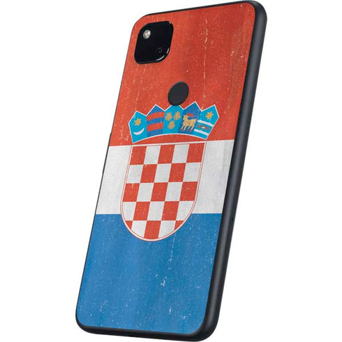 Croatia Flag Distressed Google Pixel 4a Skin